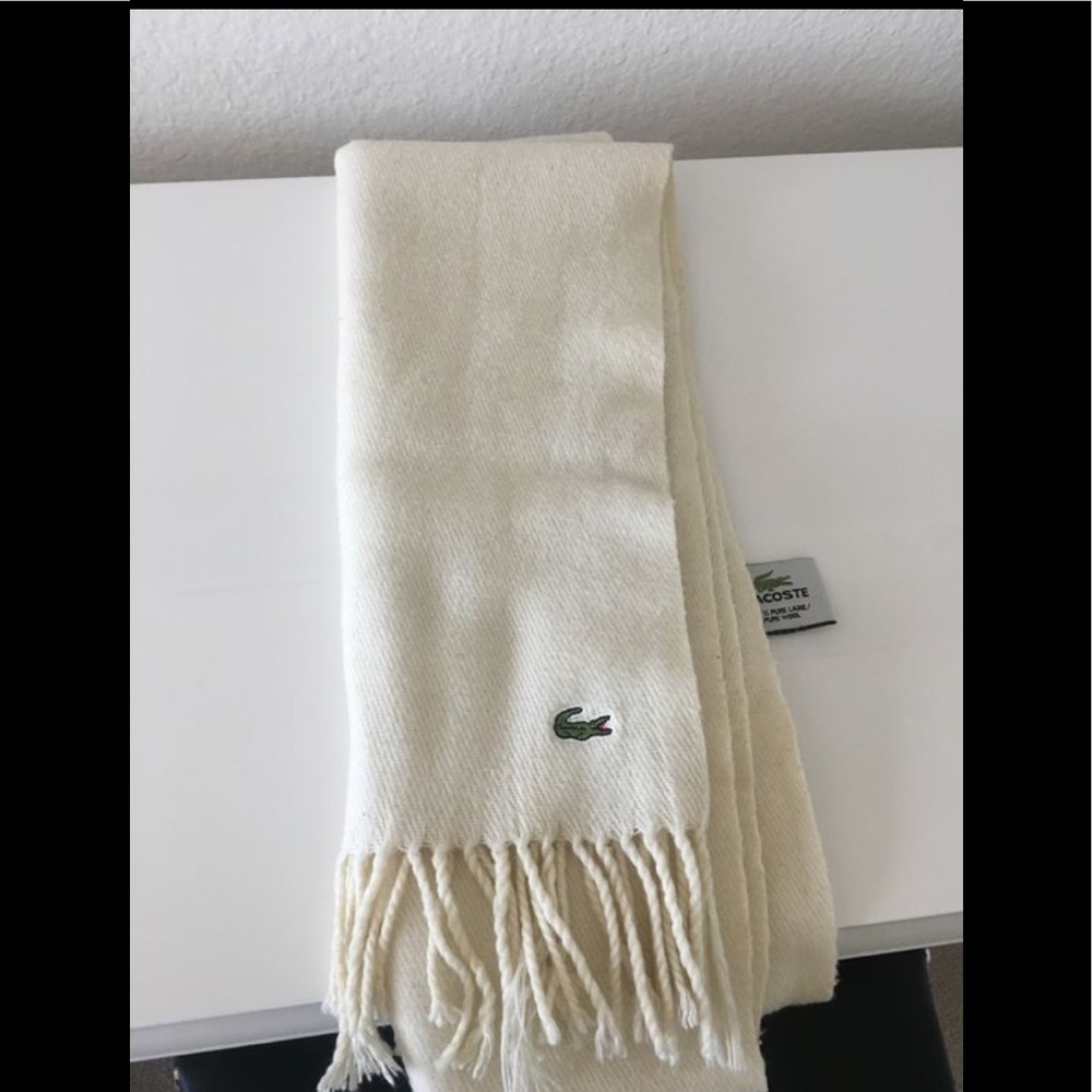 AUTHENTIC Lacoste wool cream scarf